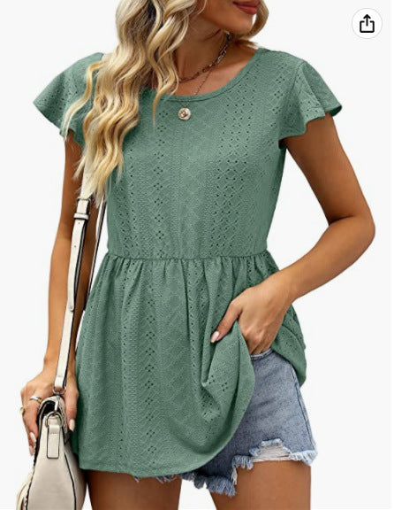 Damen Sommerliches Blusenshirt mit Rüschendetails R&B