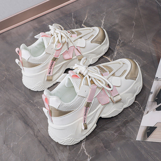 Damen Sportliche Chunky Sneakers mit atmungsaktivem Mesh und modischen Akzenten R&B