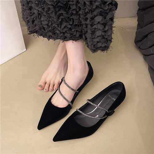 Damen elegante Pumps mit zartem Strass-Dekor R&B