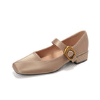 Damen Elegante Mary Jane Ballerinas mit modischem Schnallenakzent