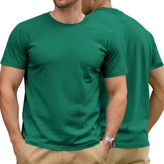 Herren nan Basic Kurzarm-T-Shirt aus hochwertigem Baumwollmix mit Rundhalsausschnitt, flachen Nähten und Regular Fit R&B