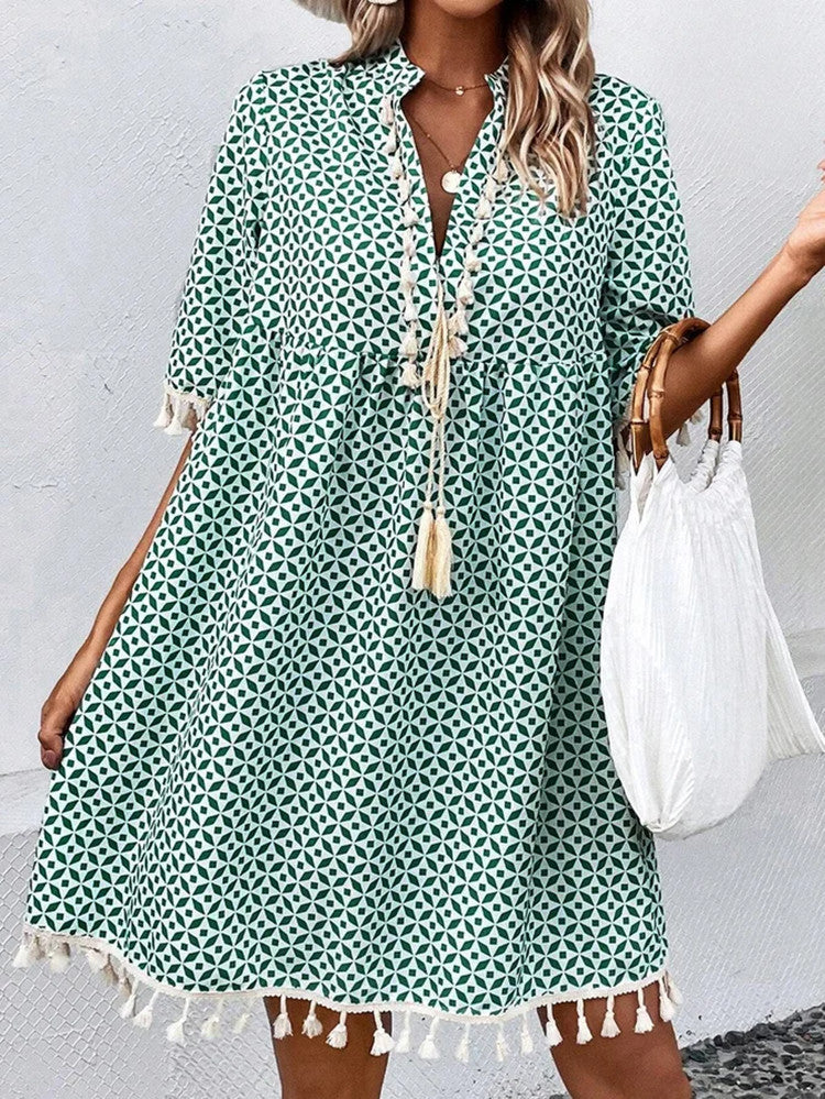 Damen Sommerkleid mit modischem Muster R&B