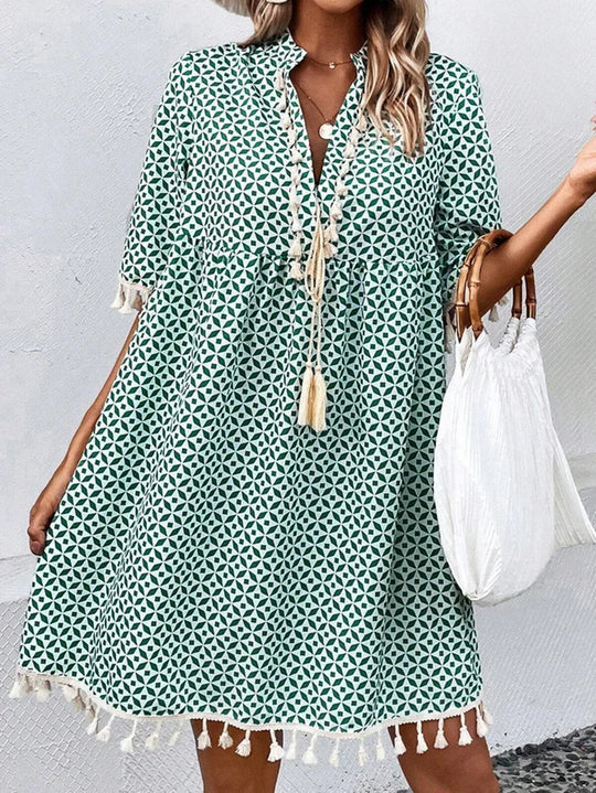 Damen Sommerkleid mit modischem Muster R&B