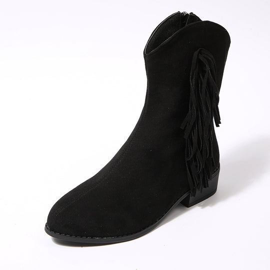 Damen Western-Stiefel mit fransiger Verzierung und bequemer Sohle R&B