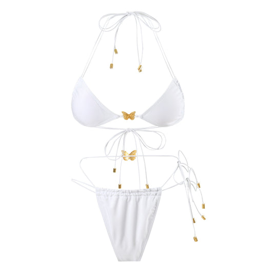 Damen Triangel-Bikini mit zarten Schmetterlingsakzenten R&B
