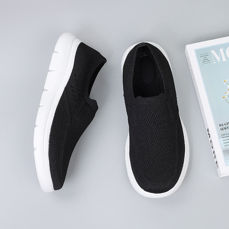 Damen Slip-On Sneakers mit atmungsaktivem Strick-Obermaterial