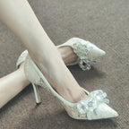 Damen elegante Pumps mit luxuriösem Strass-Detail R&B