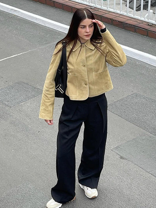 Damen Kunstlederjacke im zeitlosen Design mit eleganten Details R&B
