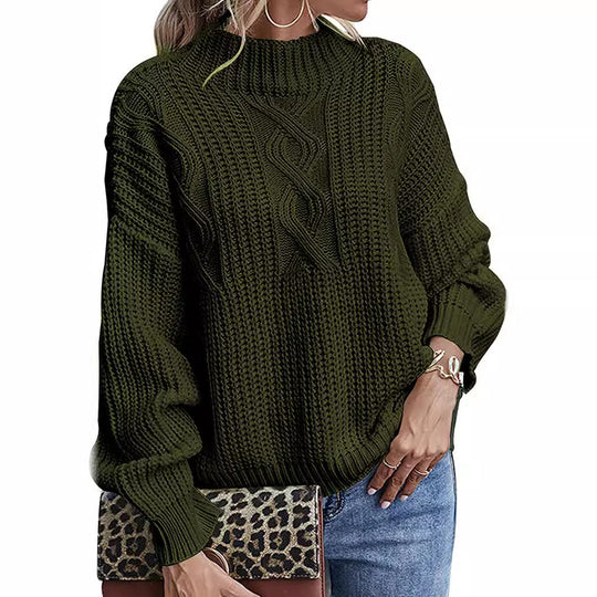 Damen Strickpullover mit elegantem Zopfdesign und modernem Schnitt R&B