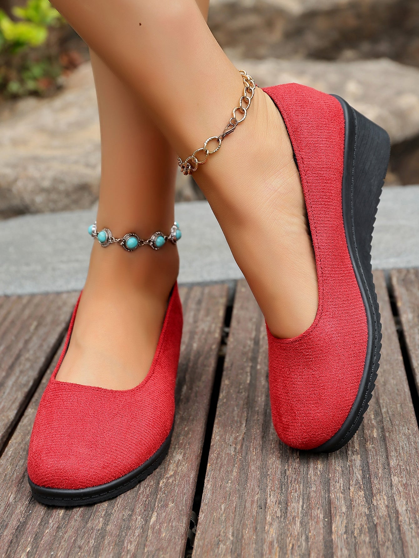 Damen Wedge-Ballerinas mit komfortabler Fußbettung und elegantem Design R&B