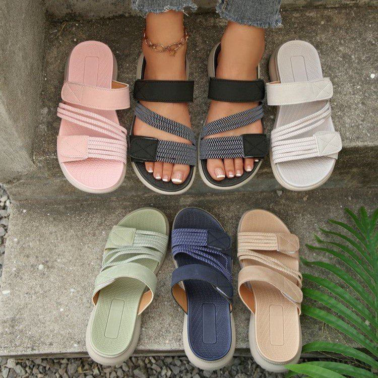 Damen Komfortable Riemchensandalen mit ergonomischem Fußbett und rutschfester Sohle R&B