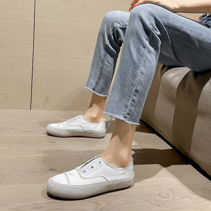 Damen bequeme Slip-On Sneakers mit luxuriösem Satin-Obermaterial