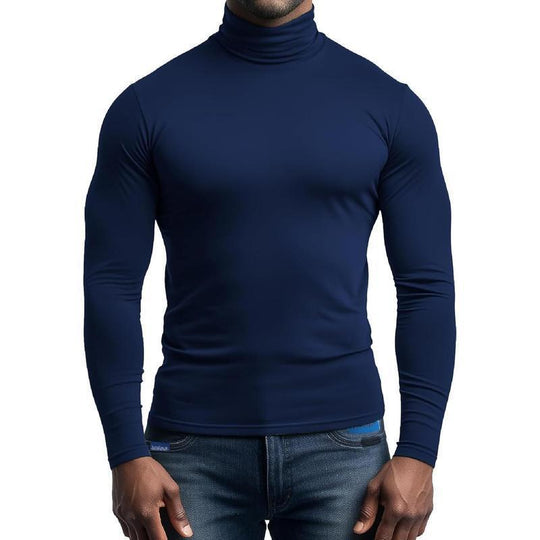 Herren atmungsaktives Rollkragen-T-Shirt aus weichem Jersey R&B
