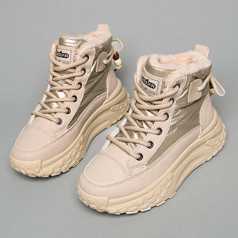 Damen modische hohe Sneakers mit isolierendem Futter und rutschfester Sohle R&B