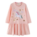 Mädchen Sweatkleid mit buntem Einhorn-Design und Glitzerapplikationen R&B