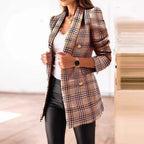 Damen Eleganter Tweed-Blazer mit doppelter Knopfreihe und strukturierter Textur R&B