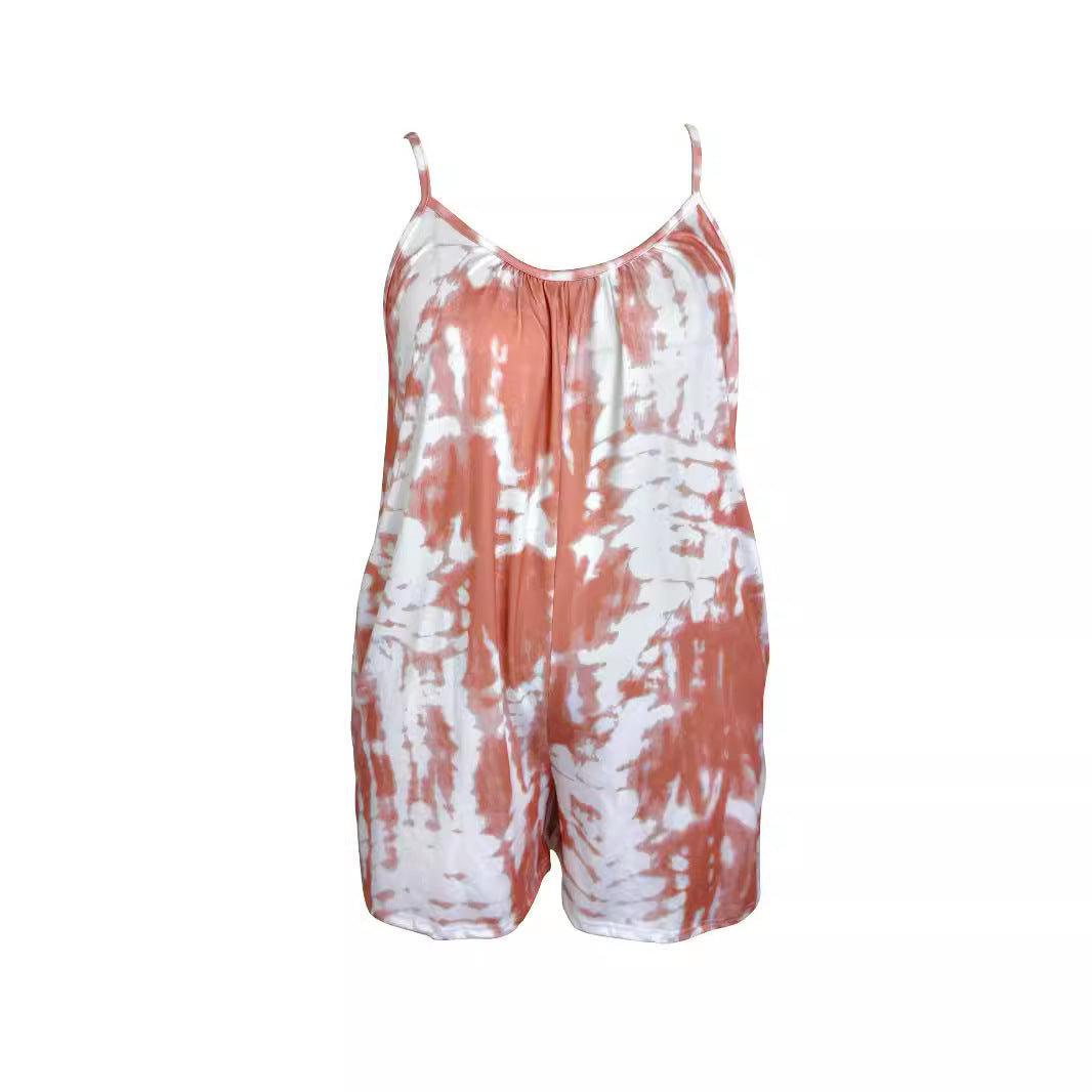 Damen Sommerlicher Jumpsuit mit verstellbaren Trägern und praktischen Taschen R&B