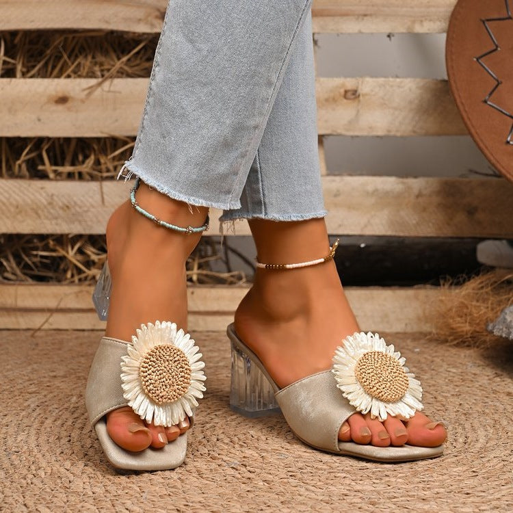 Damen elegante Sandalen mit floraler Applikation R&B