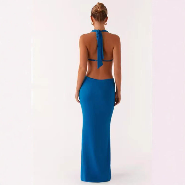 Damen Elegantes und verführerisches Abendkleid mit tiefem V-Ausschnitt und Cut-Out-Design R&B