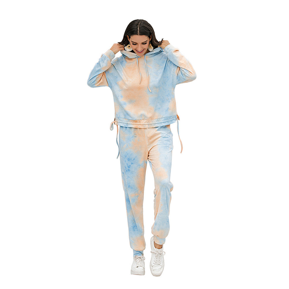 Damen lässiges Sweater-Set mit Kapuze und Kordelzug R&B