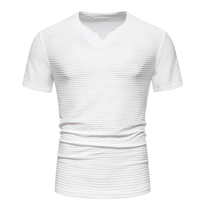 Herren V-Ausschnitt T-Shirt mit strukturiertem Design
