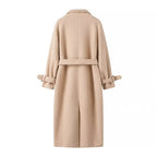 Damen elegante Wollmantel mit Gürteldetail R&B