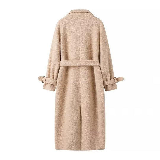 Damen elegante Wollmantel mit Gürteldetail R&B