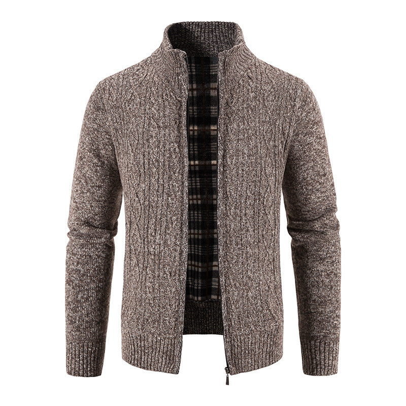 Herren Strickjacke mit hochschließendem Kragen und strukturiertem Design R&B