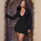 Damen Blazer-Kleid mit taillierter Silhouette und schwingendem Rock R&B