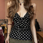 Damen Haltertop mit polka-dots Design und figurbetontem Schnitt R&B