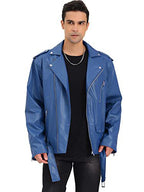 Herren Biker-Lederjacke mit asymmetrischem Reißverschluss