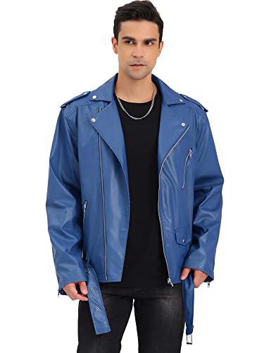 Herren Biker-Lederjacke mit asymmetrischem Reißverschluss
