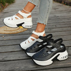 Damen Sportliche Plateau-Sandaletten mit verstellbarem Riemendesign und luftigen Cut-Outs R&B