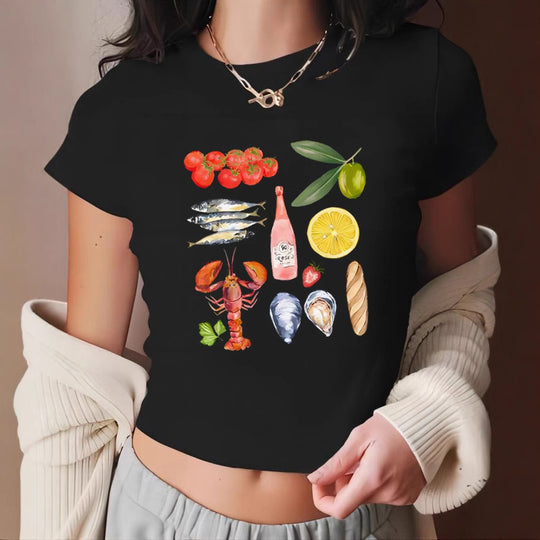 Damen Crop-T-Shirt mit sportlichem Los Angeles Design R&B