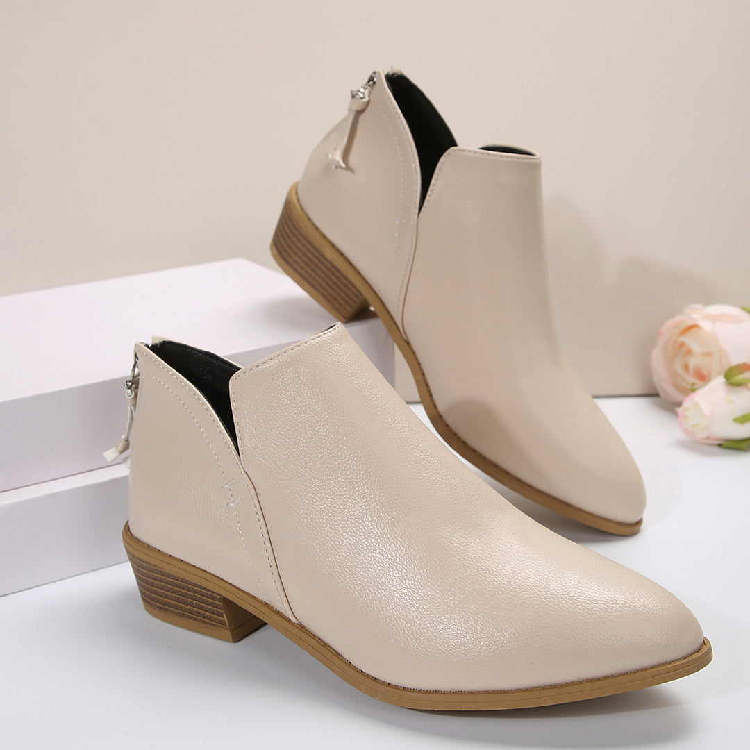 Damen modische Stiefeletten im angesagten Metallic-Look mit seitlichem Reißverschluss R&B