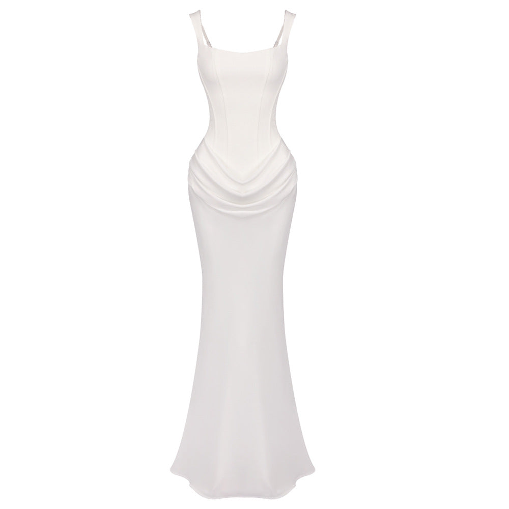 Damen Elegantes langes Etuikleid mit taillierter Silhouette und raffinierter Drapierung R&B