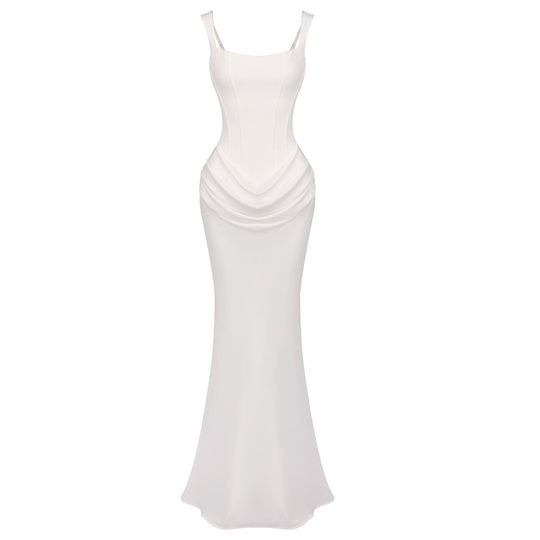Damen Elegantes langes Etuikleid mit taillierter Silhouette und raffinierter Drapierung R&B
