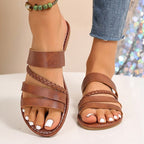 Damen Komfortable Riemchen-Sandalen mit geflochtenem Design R&B