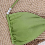 Damen Bandeau-Bikini mit eleganten Perlenschnüren R&B