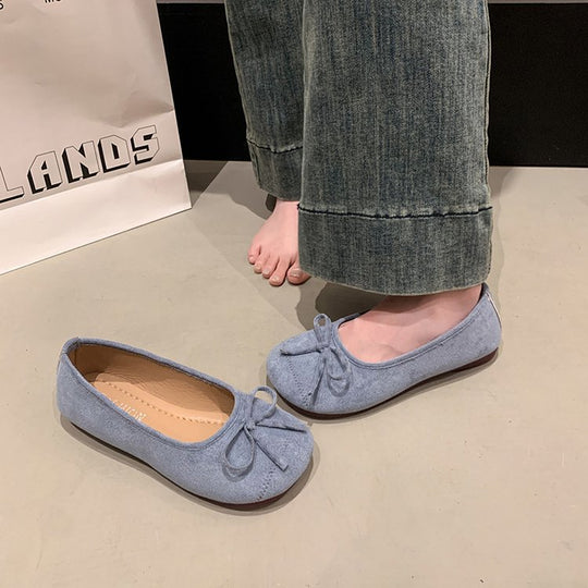 Damen klassische Ballerinas mit dekorativem Schleifenakzent R&B