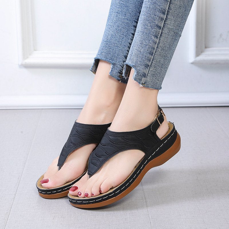 Damen Komfortable Zehentrenner-Sandalen mit ergonomischer Fußbett-Technologie