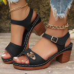Damen elegante Plateau-Sandalen mit modischem Riemendesign R&B