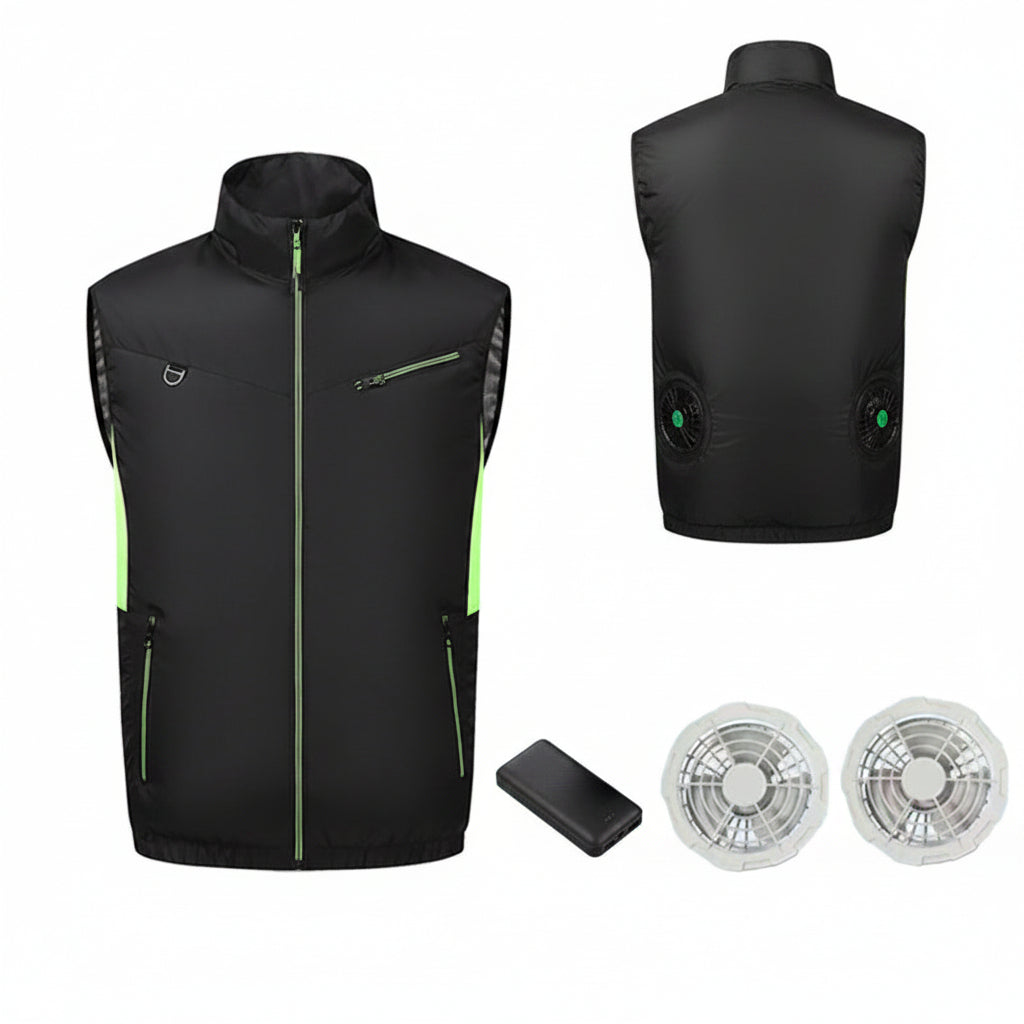 Unisex nan leichte Ventilationsweste mit dualem Lüfteranschluss, austauschbaren Filtern und wasserabweisendem Material R&B