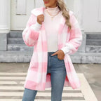 Damen Kuschelige Wolljacke mit Karomuster