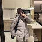 Damen gesteppte Winterjacke mit hohem Kragen und seitlichen Taschen