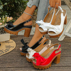 Damen Komfortable Plateau-Absatzsandalen mit Schleifen-Detail R&B
