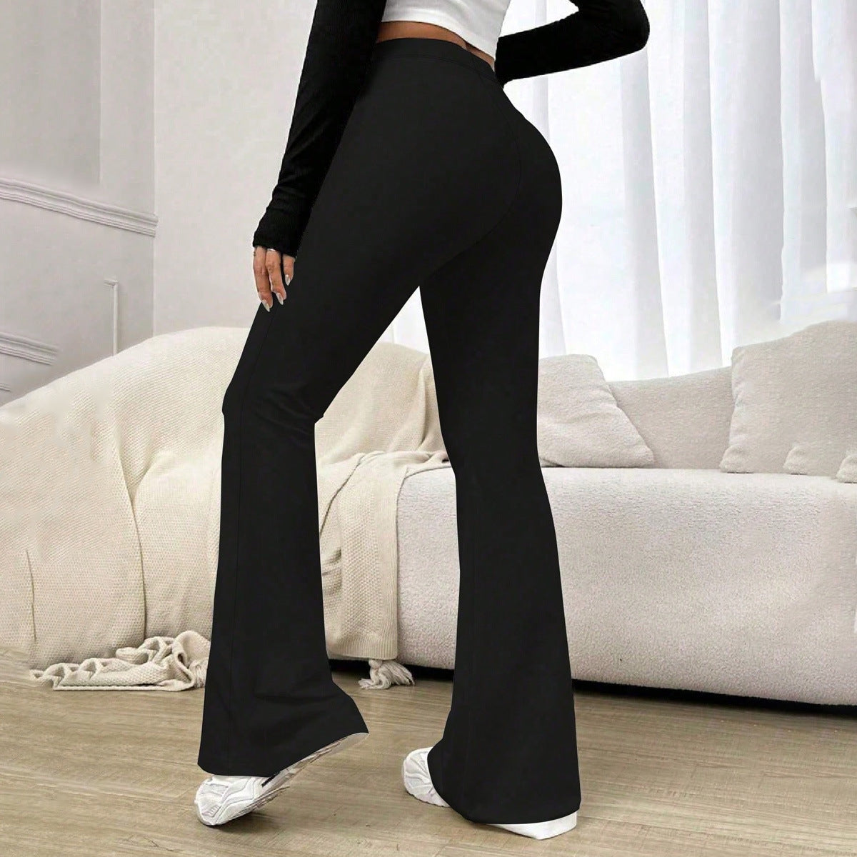 Damen Hohe Taille Flared Pants R&B