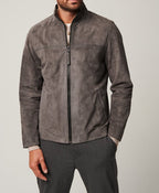Herren elegante jacke im minimalistischen Design mit hohem Kragen