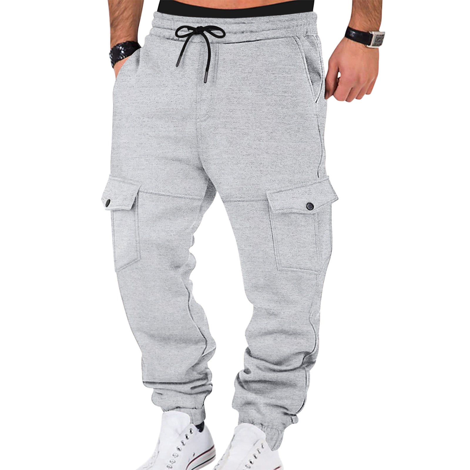 Herren Cargo-Jogginghose mit seitlichen Taschen und elastischem Bund R&B
