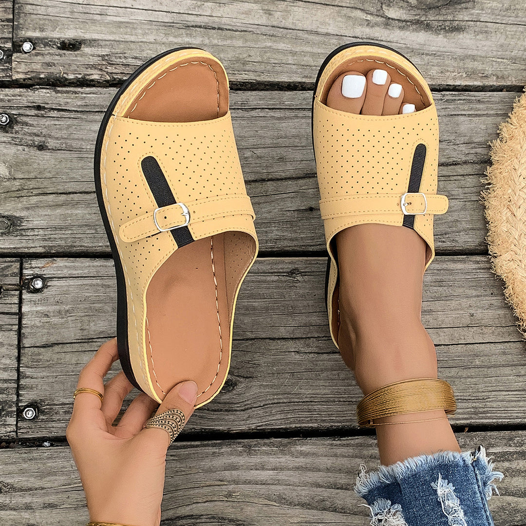 Damen komfortable Riemensandalen mit atmungsaktiven Luftlöchern R&B